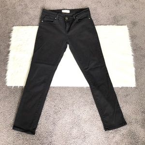 Free People black straight leg ankle jean